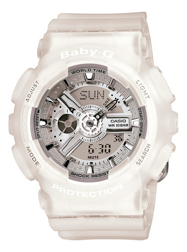 Reloj Casio Baby-g Ba-110-7a2dr En Resina Mujer Color de la correa Blanco Color del fondo Cobrizado