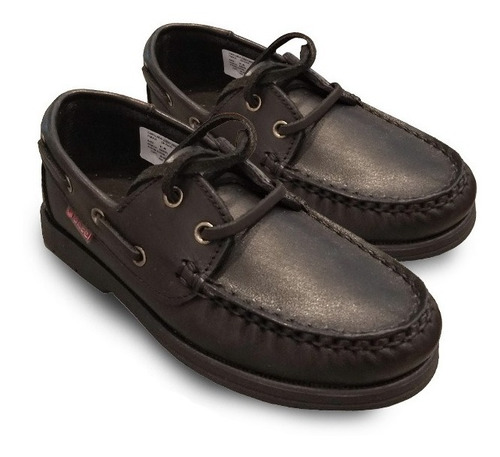 Zapato Náutico Colegial Marcel De Cuero Con Cordones 500