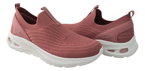 Tenis Mujer Confort Casual Deportivo Descanso Plataforma Memory Foam Bobs Unity Skechers 117440 Rosa