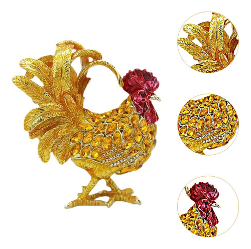 Ornamento De La Caja De Joyeros De Gallo Elegante Small