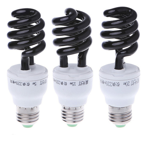 I E27 5/15/20w Uv Ultravioleta Fluorescente Luz Negra Cfl