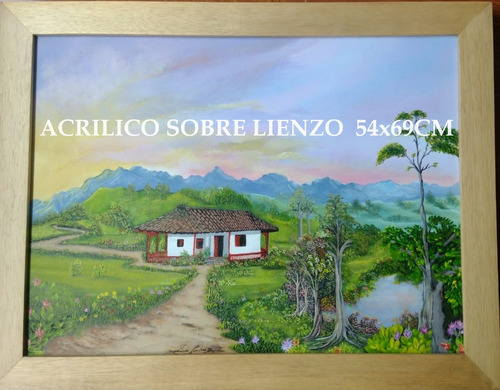 Cuadro Pintura Paisaje Acrílico Sobre Lienzo