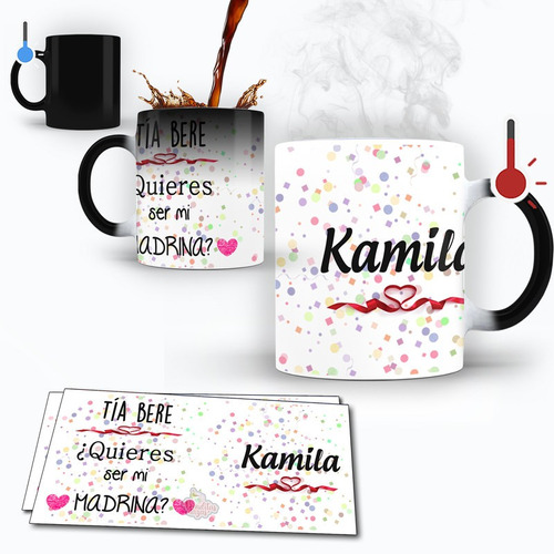 Taza Magica Quieres Ser Mi Madrina Personalizada Modelo 2