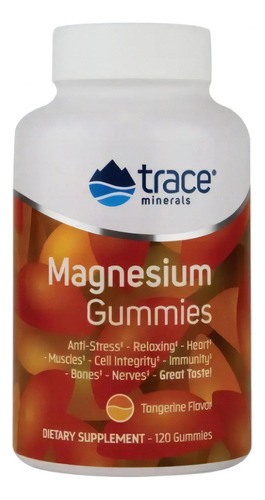 Gomas Trace Minerals Magnesium 120 com sabor de tangerina