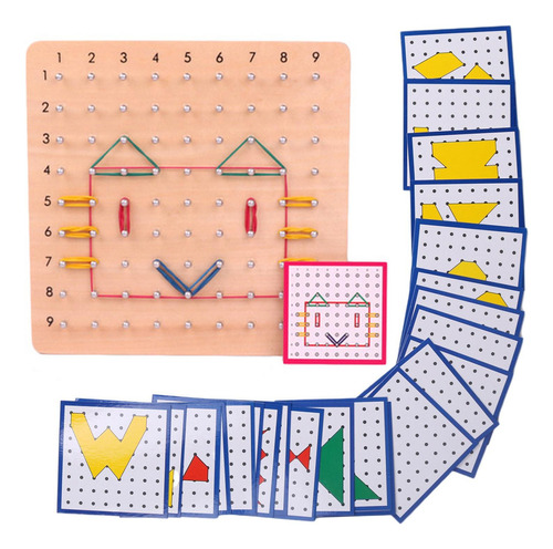 Geoboard De Madera Montessori Brain Teaser Tallo 20x20cm