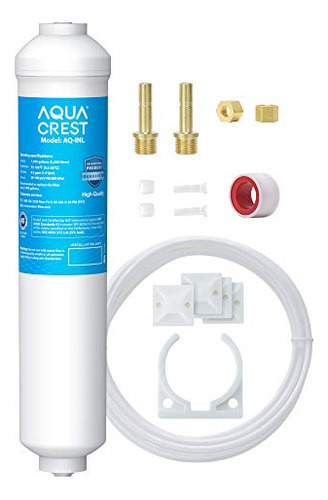 Aquacrest Filtro De Agua En Línea Para Refrigerador Con Acce