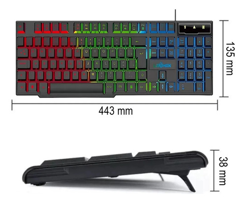 Kit Teclado E Mouse Gamer Led Rgb Com Fio Usb Anti-ghosting