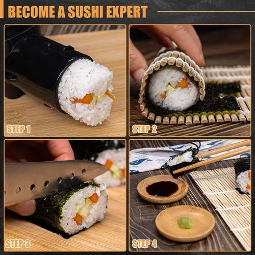 Kit Completo De Sushi 24 En 1 Con Alfombrilla De Bambú Bazuc