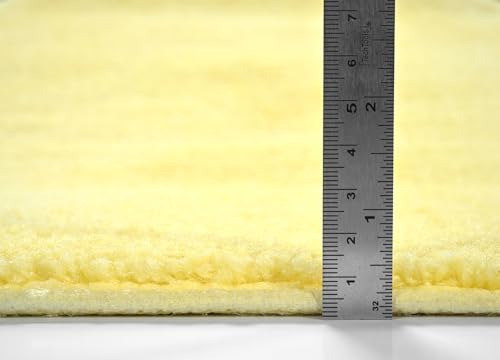Juego De 3 Alfombras De Baño Lavables Color Amarillo