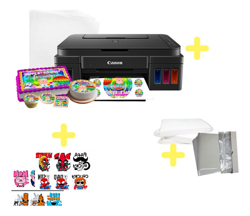 Kit Obleas +  Tinta Comestible + Impresora Canon + Wifi Rega