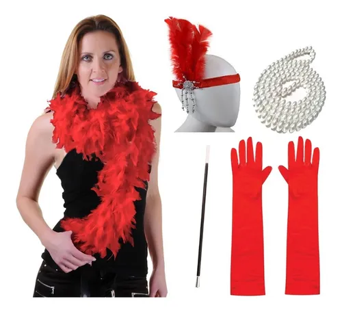 Boa De Plumas De Pavo Real De 2 Metros – Rosa Neón Para Disfraces Gatsby, Carnaval, Halloween Y Fiestas