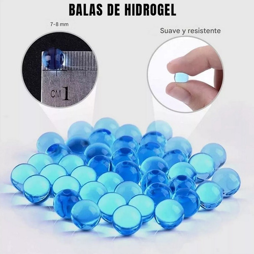 Ametralladora Juguete Balas Hidrogel Silenciador Automatica Verde. Azul. Amarillo O Segun Disponibilidad De Stock