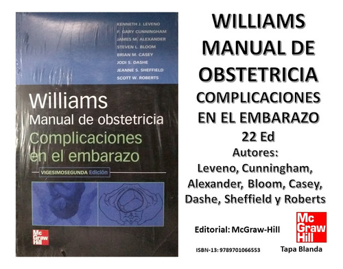 Libro Williams Manual De Obstetricia 22 Ed Leveno Mcgrawhill