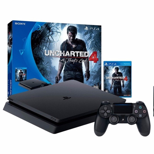 Playstation 4 Slim Sony Nueva +joystick+uncharted4+fifa17