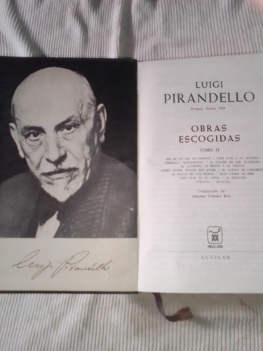 Obras Escogidas Pirandelo Tomo 2 Papel Arroz Nobel 1934