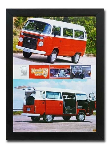 Quadro Automotivo Vw Kombi 50 Anos, Matéria Original Revista