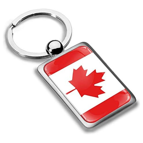 Llavero De Metal 3d De Bandera Nacional De Canadá, Reg...