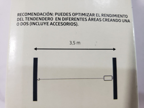 Tendedero Pared Retráctil 3.5 Metros Ajustable