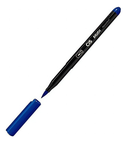 Caneta Brush Cis Aquarelável Marcador Artístico Azul Escuro