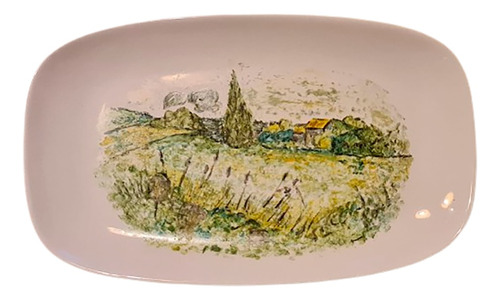 Bandeja Oval De Porcelana Pintada A Mano, Estilo Van Gogh