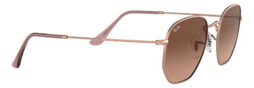 Lente De Sol Ray-ban Hexagonal 0rb3548n Unisex Hexagonal Rojo Pink Gradient Brown Copper Copper