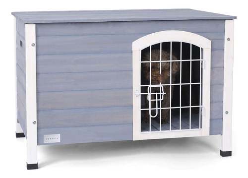 Casa De Madera Para Perros Con Piso Elevado Petsfit