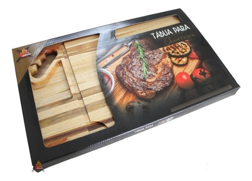 Kit Churrasco Ponte Preta (tábua De Carne + Kit Utensílios) Cor Marrom