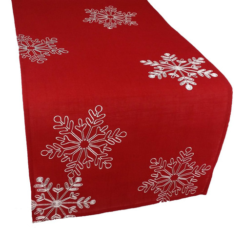 Xia Home Fashions Nevado De Noel Bordado Camino De Mesa De N