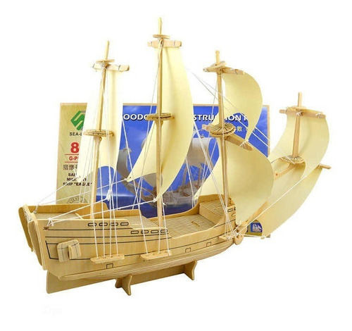 Imagen 5 de 6 de Rompecabezas 3d Madera Barco