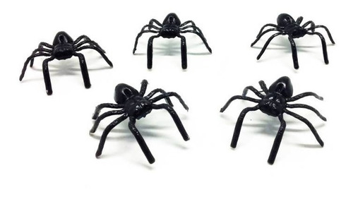 20 Mini Aranhas Assustadoras Halloween Cor Preta
