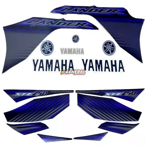 Kit Adesivo Faixas Moto Yamaha Lander 2010 Preta
