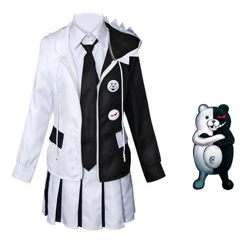 Conjunto De Cosplay De Oso Blanco Negro Danganronpa Monokuma