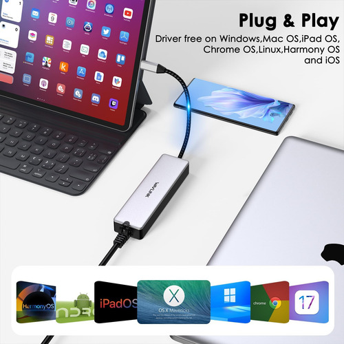 Wavlink Adaptador Usb C A Ethernet De 2,5 Gbps Con Carga Pd