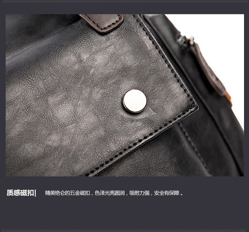 C Mochila De Viaje Multifunción De Piel Suave Para Hombre