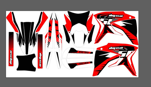 Stickers Para Defender Dinamik 200r  Original Rojo