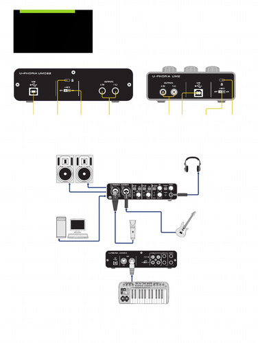 Interface de áudio Behringer U-Phoria UMC22 110V/220V preta 1ª geração