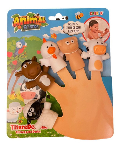 Imagen 1 de 2 de Titeres De Dedo X5 Finger Puppet Animales De Goma Para Baño
