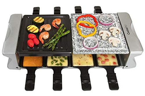 Queso Doble Raclette Con Placa De Parrilla Y Parrilla Piedra