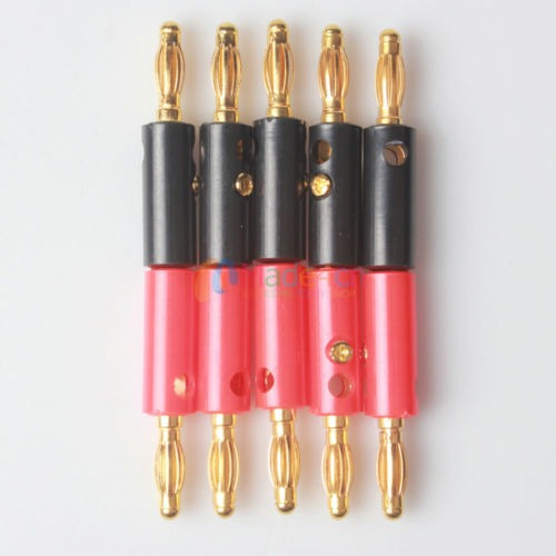 10 Piezas 4mm Oro Banana Plateado Conector Altavoz Cable Cab