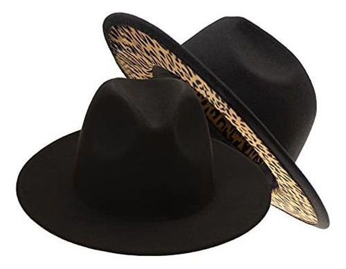 Utowo Sombreros-fedora-panamá-fieltro-dos Tonos-para-mujer-