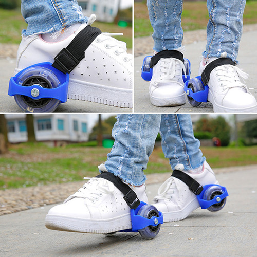 1 Par De Patines Ajustables Ligeros Con Tacón De Rueda Para