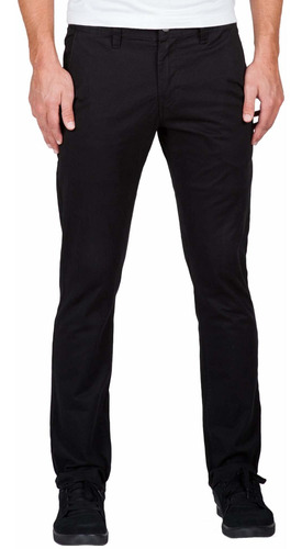 Volcom Pantaln Tipo Chino Ajustado Para Hombres , 32, Negro