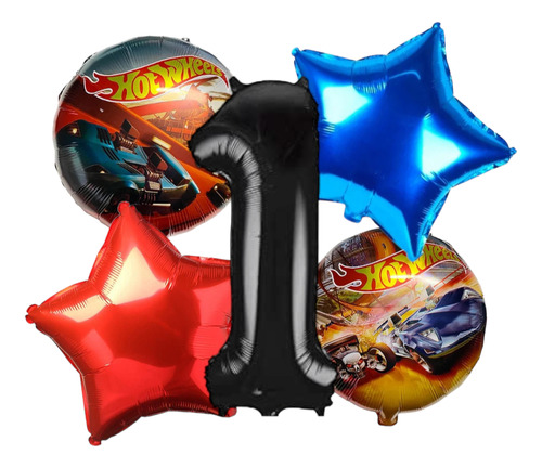  Globos Hot Wheels Set Globo Hot Wheels Numero Decoracion 