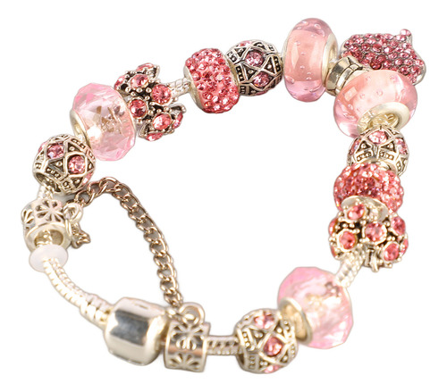 Pulsera De Cuentas De Cadena De Serpiente Chapada En Plata