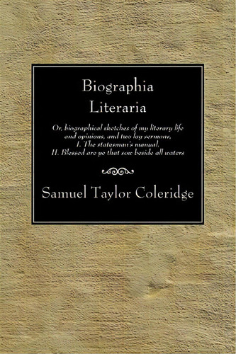 Biographia Literaria, De Samuel Taylor Coleridge. Editorial Wipf Stock Publishers, Tapa Blanda En Inglés
