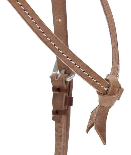 Imagem 2 de 3 de Cabeçada De Couro Para Cavalo Com Testeira Nó - Top Equine 1
