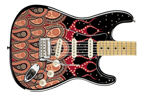 Skin Cgw Creativelab Flame Paisley 1 Adesivo Guitarra Violao