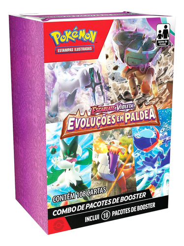 Pokémon Evolução Em Paldea Display Com 108 Cartinhas