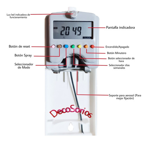 Difusor Aromatizante Autom Digital Ambientes Electrico 220v