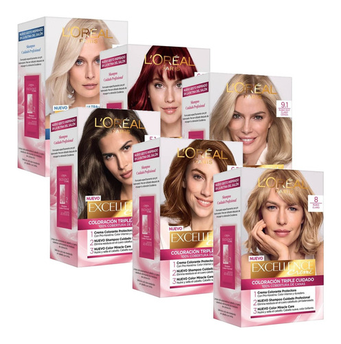 Coloración En Crema Tintura 6 Kits Excellence Creme Loreal